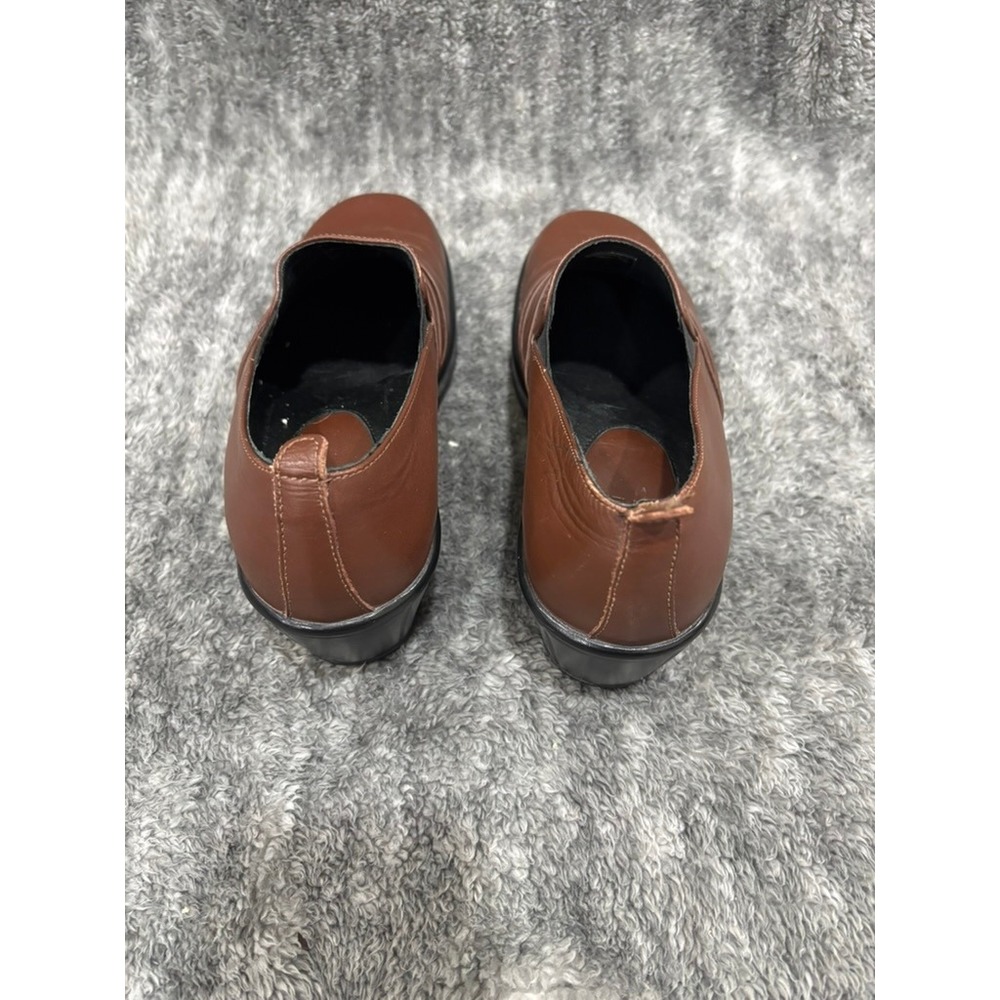 Dansko Brown‎ Leather Slip On Clogs Comfort Career Shoes Womens 37